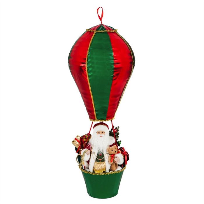 3’ LED MUSICAL DECOR WITH BLINKING LIGHTS, HOT AIR BALLOON - Santa