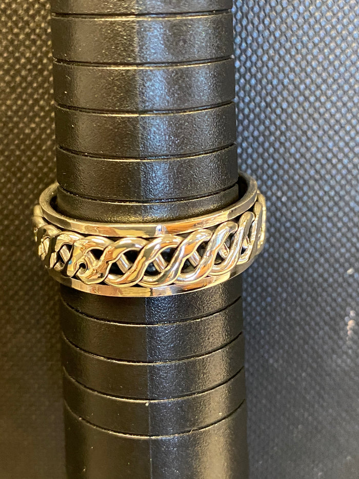 925 STERLING SILVER SPINNER RING (LARGER SIZES)