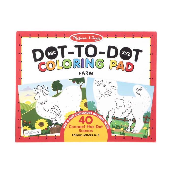 ABC Dot-to-Dot COLORING PAD- FARM by Melissa and Doug
