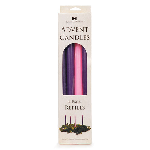 ADVENT TAPERS 12”- 3 Purple, 1 Pink 4 Piece set