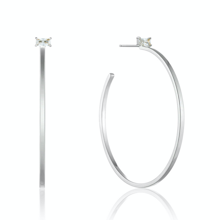 ANIA HAIE - Silver Glow Hoop Earrings