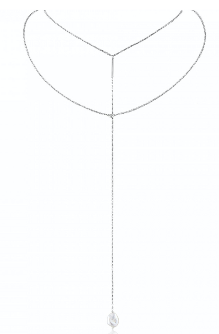 ANIA HAIE - SILVER PEARL Y Necklace