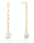 ANIA HAIE- Gold Pearl Chunky Drop EARRINGS