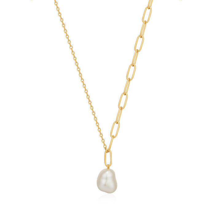 ANIA HAIE- GOLD PEARL CHUNKY Necklace