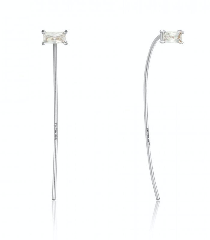 ANIA HAIE- Silver Glow Solid Drop Earrings