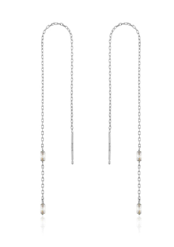 ANIA HAIE- Silver Glow Threader Earrings