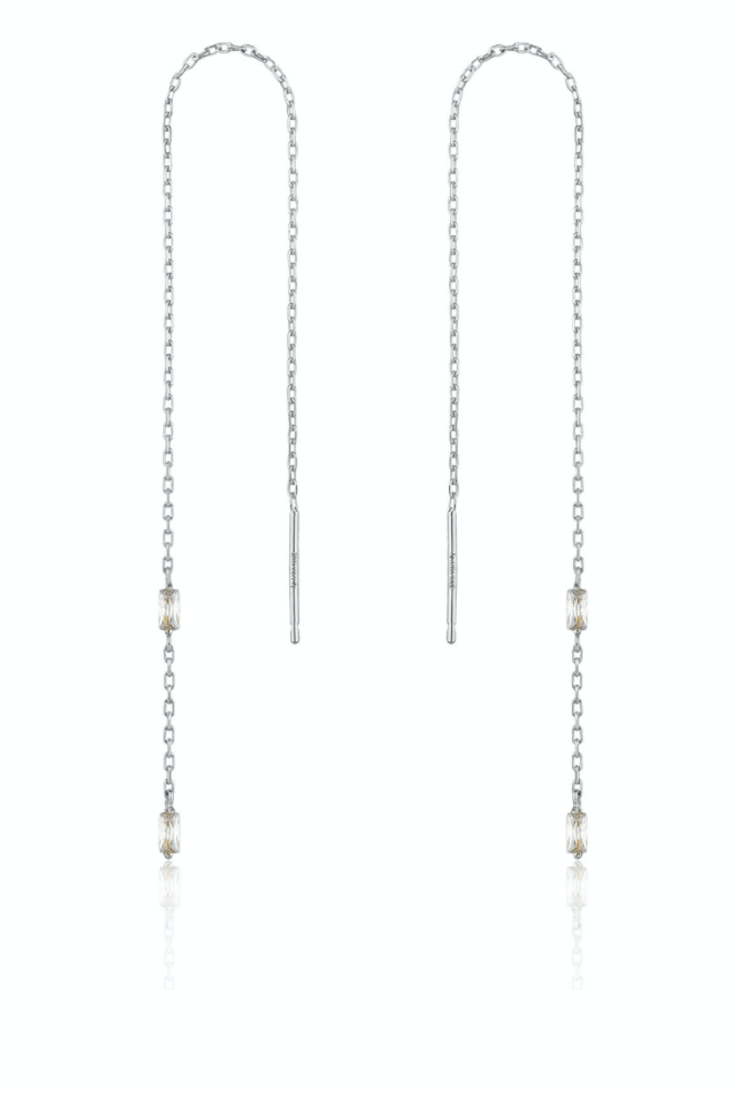 ANIA HAIE- Silver Glow Threader Earrings