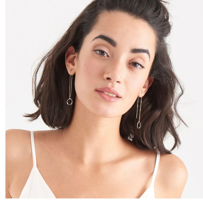 ANIA HAIE- Swirl Threader Earrings Silver