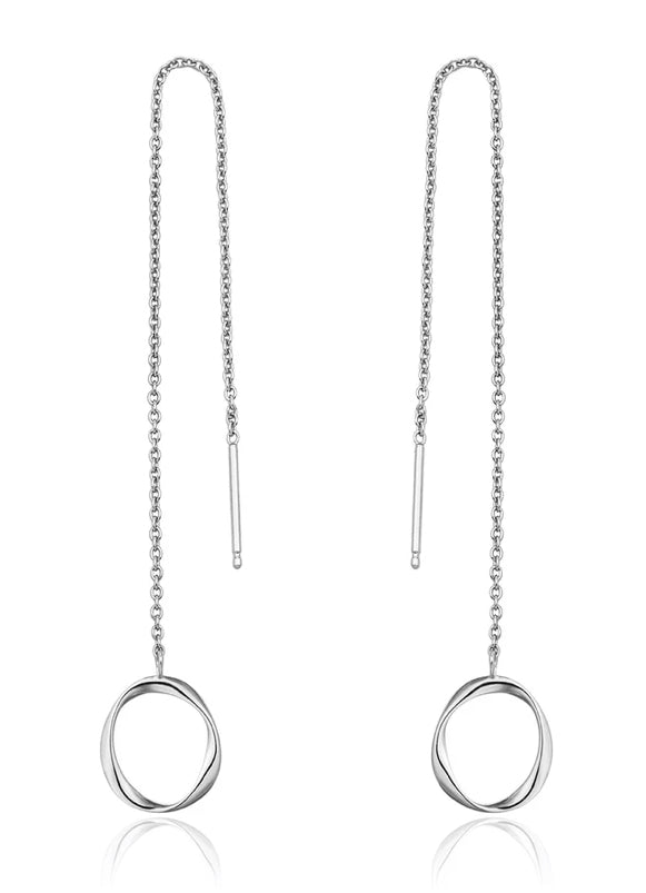 ANIA HAIE- Swirl Threader Earrings Silver