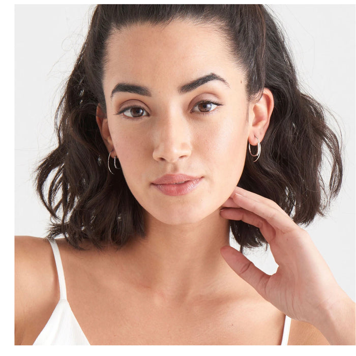 ANIA HAIE EARRING- Twist Through Sparkle Earrings- Silver