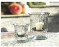 Artisan Hammered Glass and Wrought Iron Hurricane 4”
