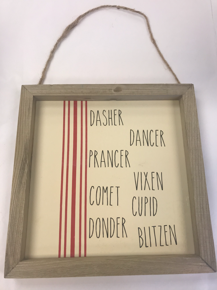 Artisan made reindeer sign