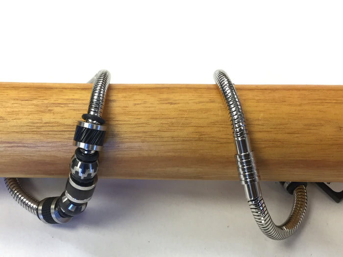 ARZ Steel BOLD BLACK & STAINLESS Men’s Bracelet.