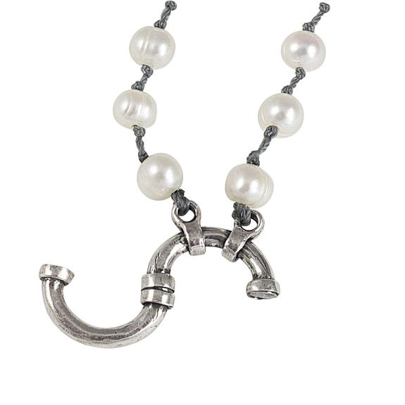 BOHO Soul Necklace/ Charm Holder- Cream Pearls