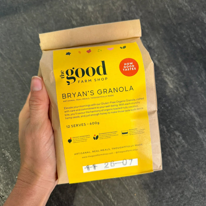 Bryan's Granola by The Good Farm Shop, gluten-free organic granola with toasted nuts and honey