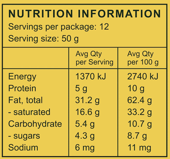 Nutrition info for organic ready meal: 50g serving, 12 servings per package, high protein, low sodium, gluten-free
