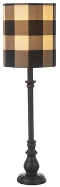 BUFFET Lamp- Black Gingham Shade