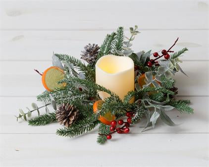 Candle Ring - Frosted Evergreens, Eucalyptus, Berry, Citrus