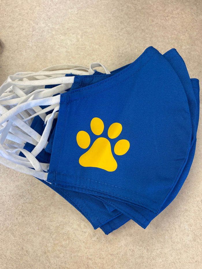 Child Face Masks with Canajoharie Cougar Paw Print Asst.