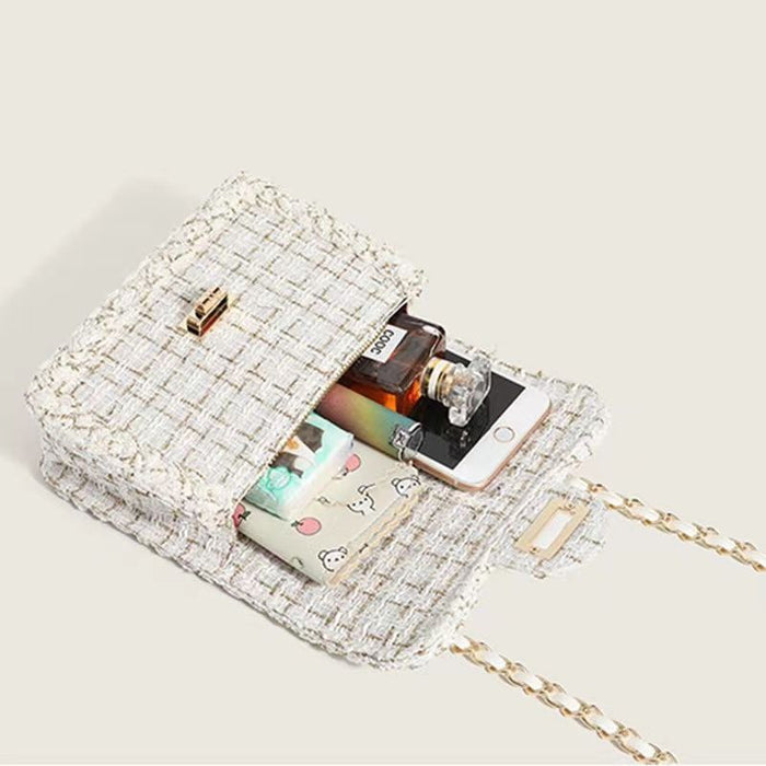 CL1501 - Woolen Chain Small Square Bag