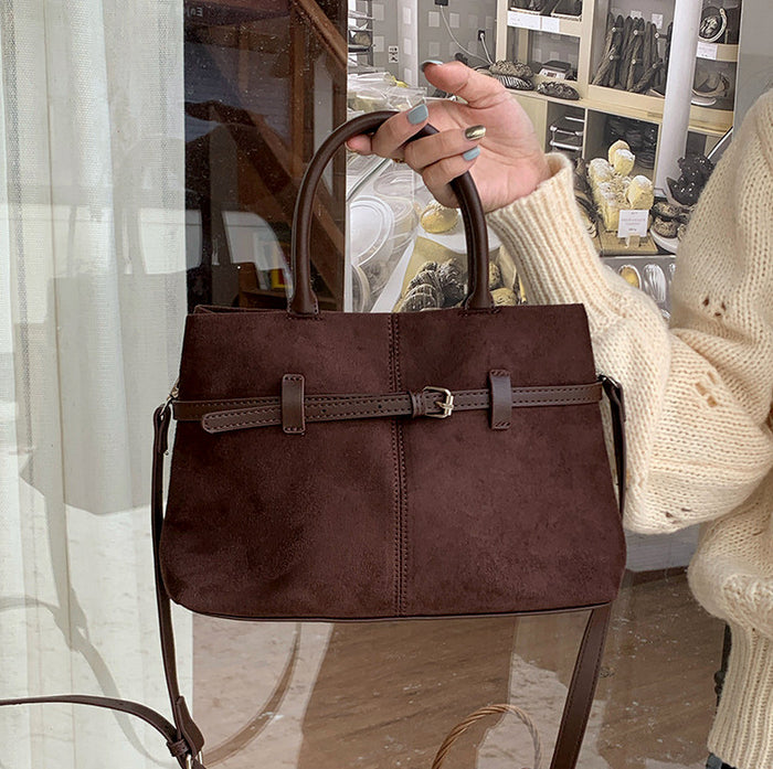 CL1513 - Retro Suede Shoulder Crossbody Bag