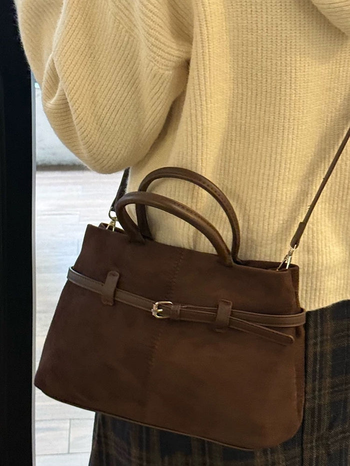 CL1513 - Retro Suede Shoulder Crossbody Bag