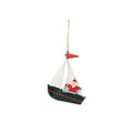 CLAPSADDLE SAILBOAT SANTA ORNAMENT BY GII