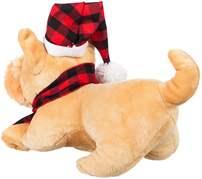 Cypress Home Beautiful Wagging Dog with Hat Animated Musical Plush