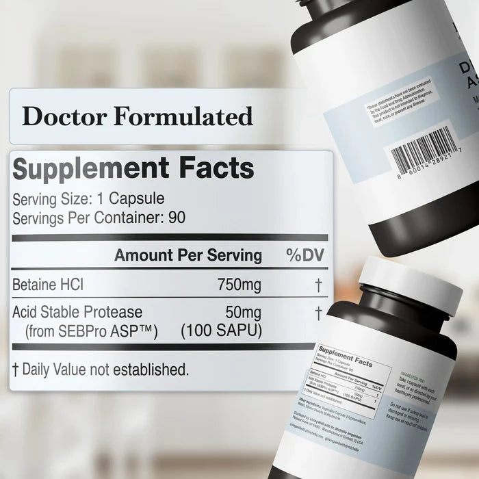 Digest Assist digestive enzyme supplement back of bottle