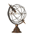 Distressed Black & Gold Sphere Table Lamp. 60W Max