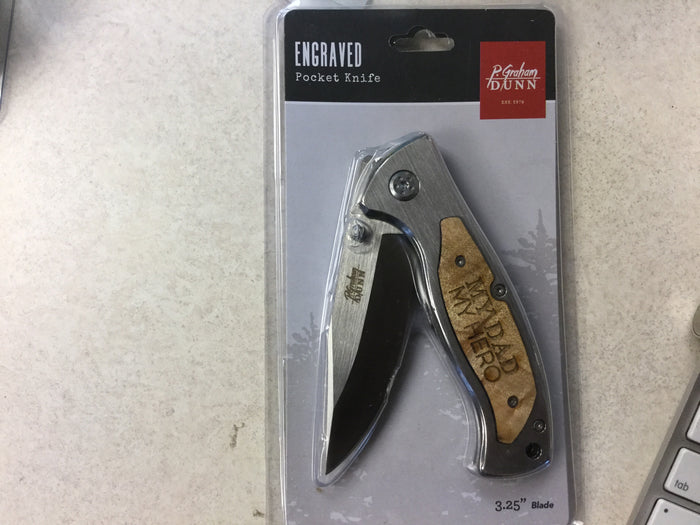 ENGRAVED POCKET KNIFE - 3.25” Blade
