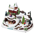 Evergreen Christmas Village with River LED Scene with Music Option, 12'' x 7.5'' x 9''