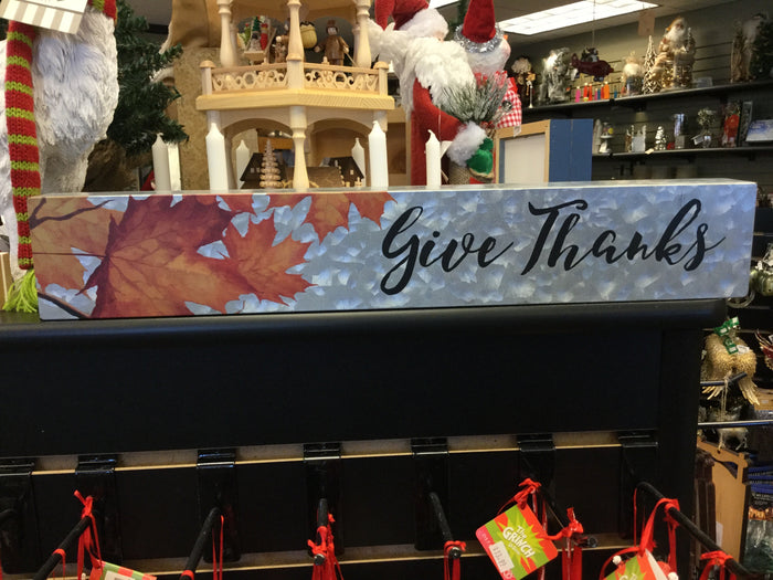 GALVANIZED Wall Decor- GIVE THANKS