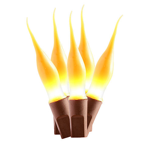 Golden Yellow Silicone Lights on Brown Cord