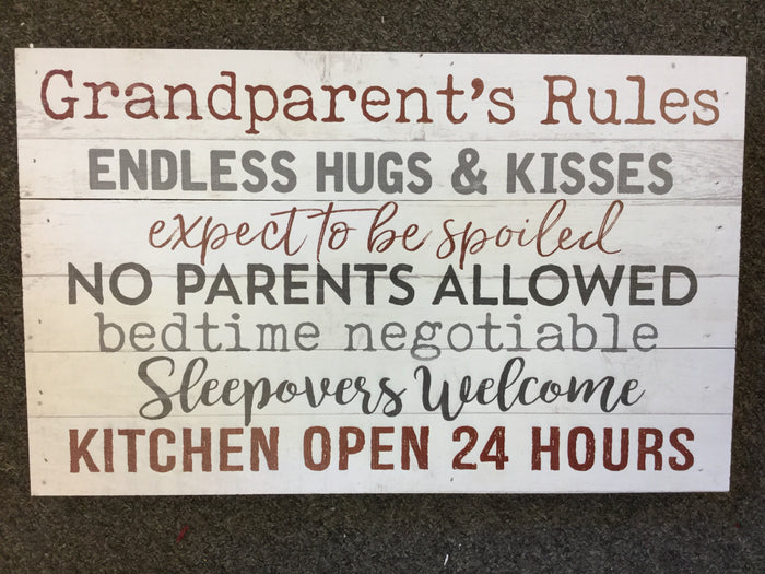 GRANDPARENTS RULES - Sign