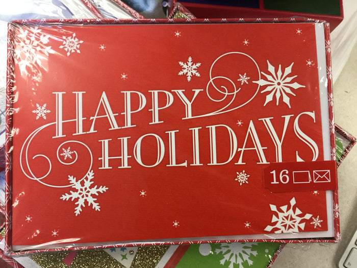 Holiday Boxed Cards- Happy Holidays 8 Count