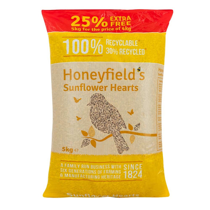 Honeyfield'S Sunflower Hearts Wild Bird Feed 4Kg | +25% Free | Poundstretcher  539601