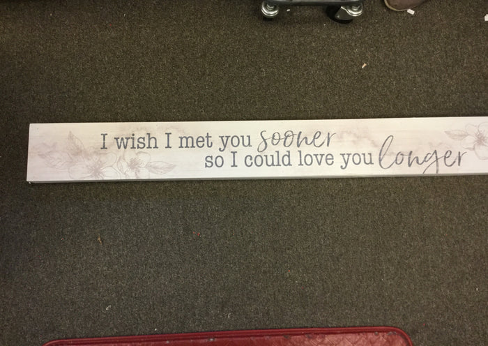 I WISH I MET YOU SOONER - Sign