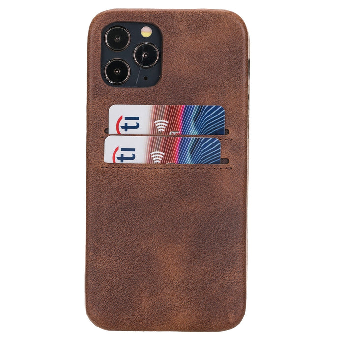 iPhone 12 Pro Snap - on Full Cover Leather Case with Credit Card Slots by Hardiston - premium iPhone 12 Cases