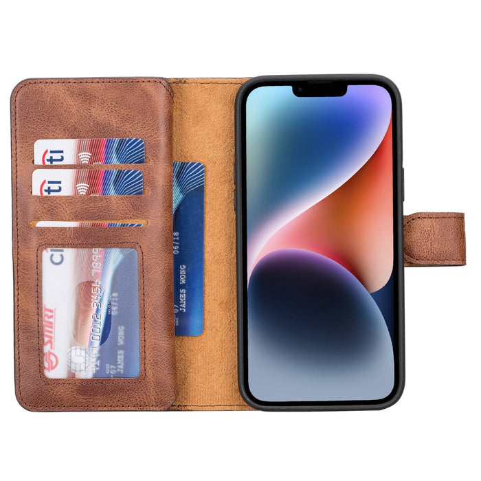 iPhone 14 Plus Leather Dual Wallet Case by Hardiston - premium iPhone 14 Cases