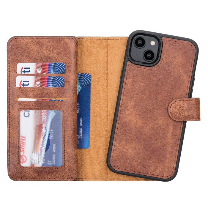 iPhone 14 Plus Leather Dual Wallet Case by Hardiston - premium iPhone 14 Cases