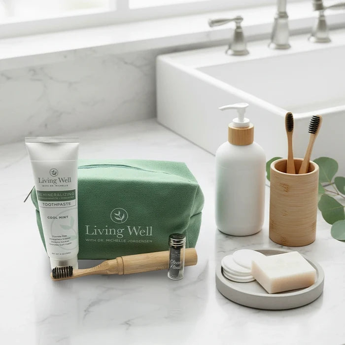 Living Well travel toiletry bag detail