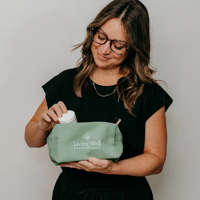 Living Well travel toiletry bag interior