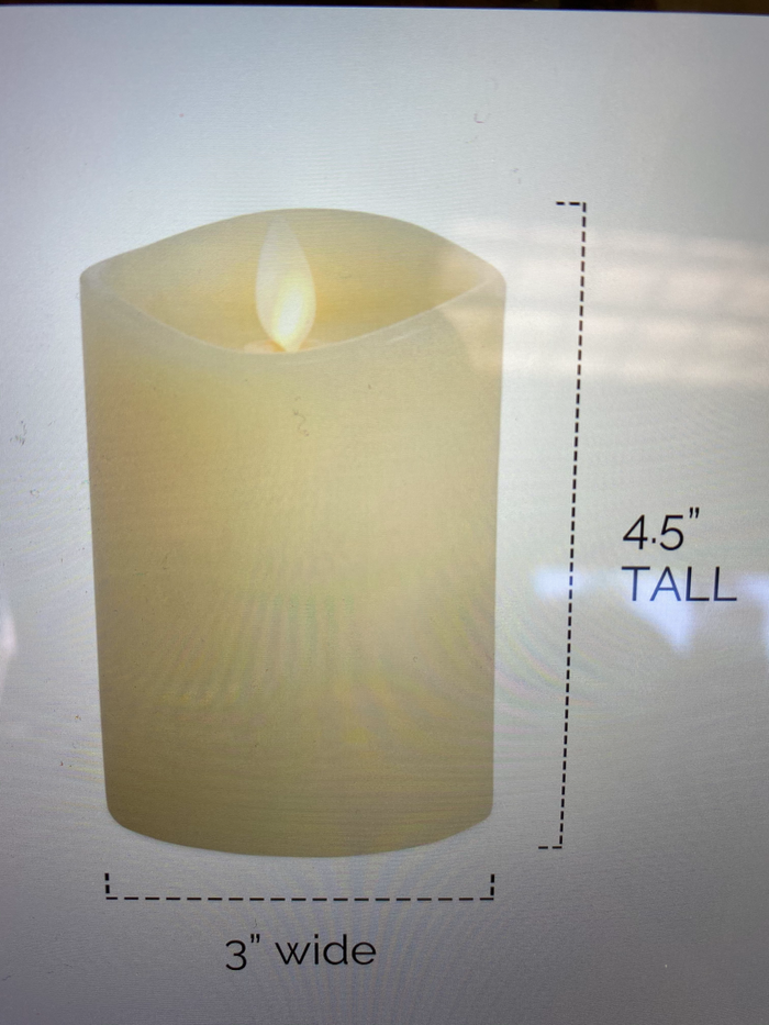 LUMINARA REAL-FLAME EFFECT PILLAR LED - Candle - 3”x4.5”