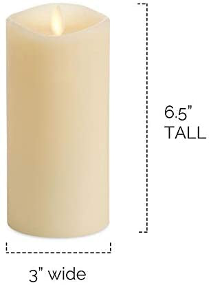 LUMINARA REAL-FLAME EFFECT PILLAR LED CANDLE - 3”x6.5”