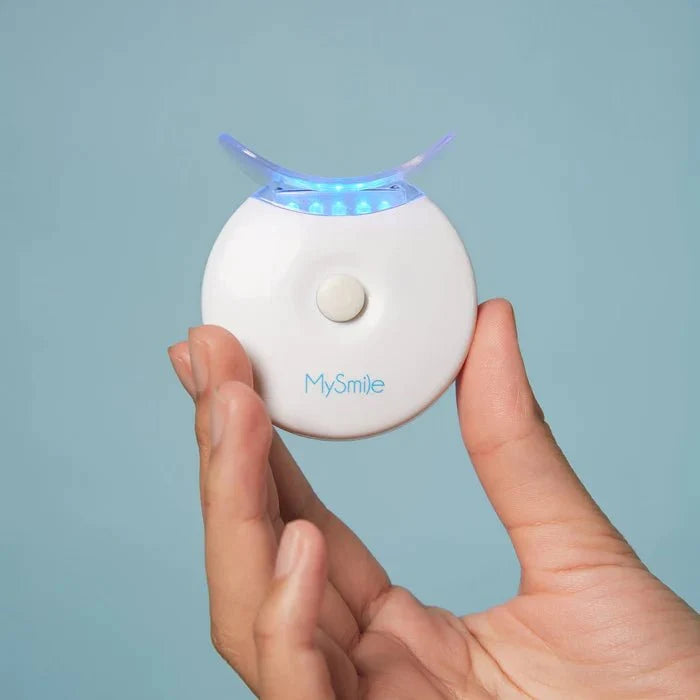 circular device with blue LED lights around the edge