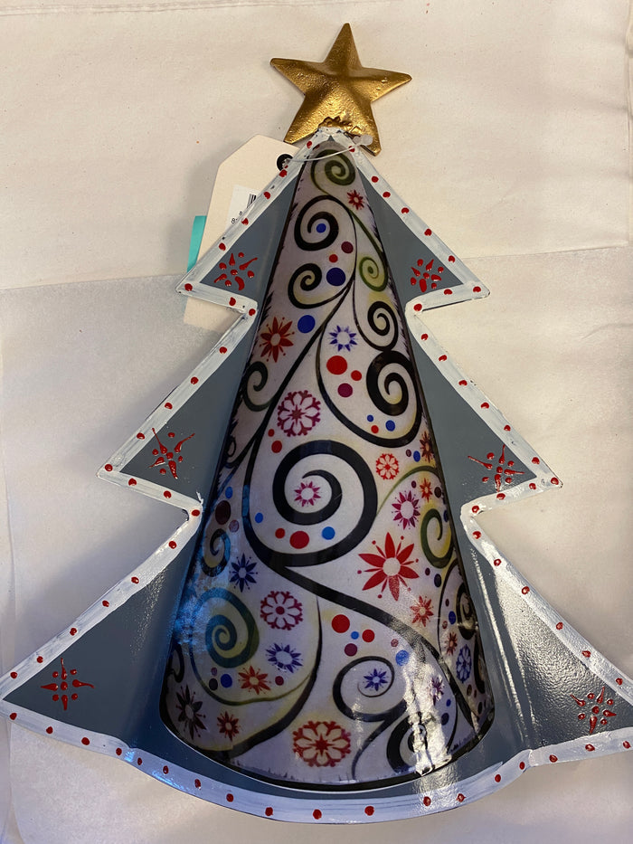 MEDIUM METAL CHRISTMAS TREE TABLE DÉCOR