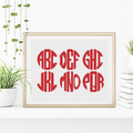 Monogram Font Cross Stitch Font by Peppermint Purple