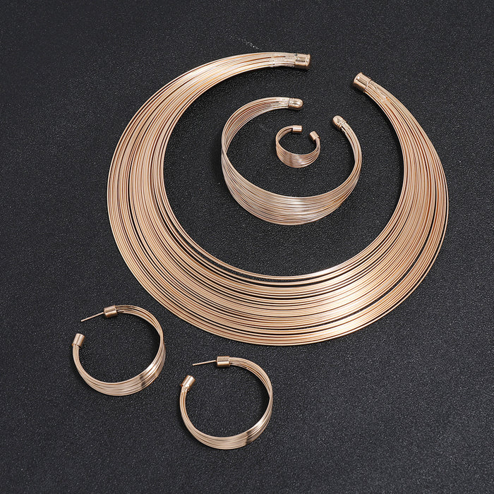 N2691 - Multi-Wire 4pc Necklace Set