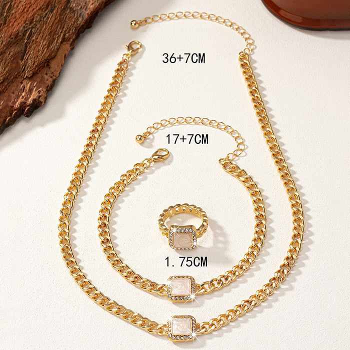 N2700 - Glazed Diamond Gemstone Necklace